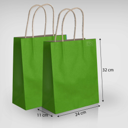 Papierowe torby na prezenty a4 25x32 10 szt zielone D