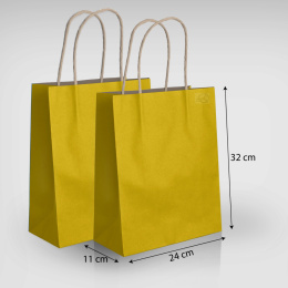 Papierowe torby na prezenty a4 25x32 10 szt żółte B