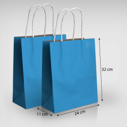 Papierowe torby na prezenty a4 25x32 10 szt błękitne E