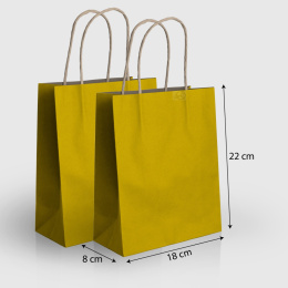 Papierowe torby na prezenty a5 mała 18x22cm 10szt żółte B