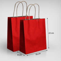 Papierowe torby na prezenty a5 mała 18x22cm 10szt czerwone C
