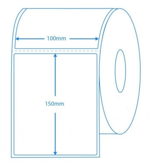 Etykiety termiczne kurierskie białe 100x150 mm zebra