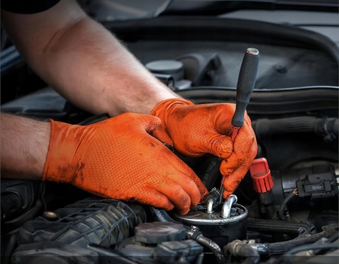 rękawiczki nitrylowe pomarańczowe