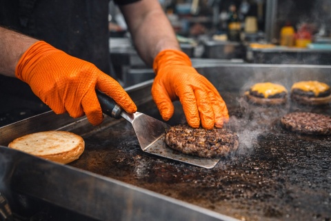 rękawiczki nitrylowe pomarańczowe