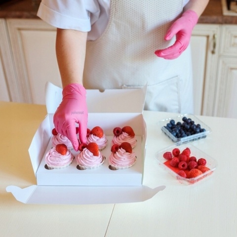 rękawiczki nitrylowe różowe