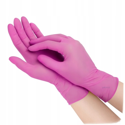 rękawiczki nitrylowe różowe