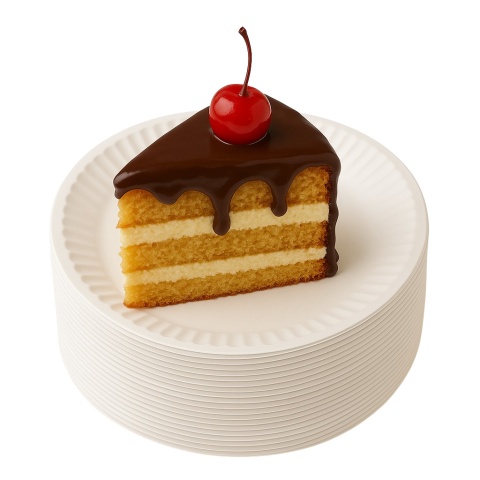 Talerzyki papierowe 18cm 50szt talerze jednorazowe deserowe okrągłe eko