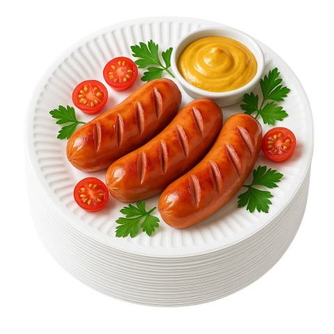 Talerzyki papierowe 18cm 50szt talerze jednorazowe deserowe okrągłe eko